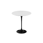 Knoll - Saarinen Low Round Table For Outdoor, Höjd 51 cm, Ø 51 cm, Svart underrede - Soffbord utomhus - Eero Saarinen - Vit - Metall/Plast