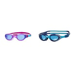 Zoggs Phantom 2.0 Childrens Swimming Goggles, UV Protection Swim Goggles, Blue/Purple/Blue & Super Seal Kids Swimming Goggles, UV Protection Swim Goggles, Goggles kids 6-14 years, Blue/Grey/Camo