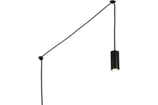 B·LED BARCELONA LED BarcelonaLED Plafonnier Moderne Suspension Tube Cylindrique Noir avec Câble de Prise Réglable en Hauteur et Support de Lampe GU10 pour Salon Salle à Manger Chambre Cuisine