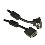 10M SVGA 15 pin Monitor TV Cable Lead - VGA Right Angled Angle 10 Metre Black