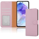 iCatchy for Samsung Galaxy A55 Case Leather Wallet Book Flip Stand View Magnetic Protect RFID Blocking Shockproof Cover compatible with Samsung A55 5G Phone (Rose Gold)