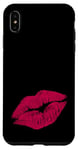 Coque pour iPhone XS Max Rouge à lèvres Red Kissing | Design parfait pour les fêtes des années 80