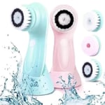 Semoss Professionnelle Brosse Nettoyante Visage Electrique Massage Visage Anti Rides avec 3 Têtes de Brosse pour Hommes Femmes USB