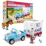 CRAZE Bibi & Tina Set VETERINAIRE pour Figurine Cheval Voiture + Caravane 1x Figurine Cheval + 1x Figurine Docteur & Accessoires Jouets Chevaux 19276