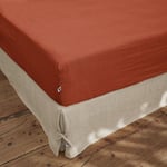 Drap housse 160x200 cm Lin Paprika