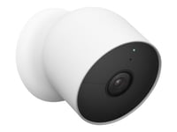 Google Nest Cam Caméra de Surveillance Intelligente pour l'intérieur et l'extérieur Blanc 1 pièce (1 pièce)