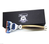 5 EDGE RAZOR MEN SHAVING RAZOR HORN PRINT, HEAD AND CLEAN SHAVE HAIR REMOVAL