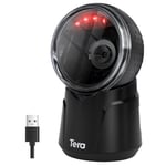 Tera Scanner de Codes-Barres de Bureau omnidirectionnel : 1D 2D QR Mains Libres Lecteur de Codes-Barres Filaire USB Tête de numérisation réglable pour POS Supermarché Magasin de détail Model 9000