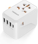 45W Adaptateur Prise Universelle, Chargeur Universel Avec 3 Usb, 1 Usb C, 1 Chargeur Usb C Rapide, Adaptateur Universel De Voyage France Vers Usa Uk Chine Australie, Prise Universelle Voyage