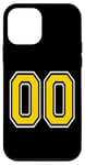 Coque pour iPhone 12 mini Numéro 0 en jaune, noir, blanc, version de poche