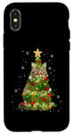 Coque pour iPhone X/XS Cat Maine Coon Sapin de Noël pour les amoureux des chats