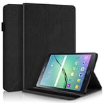 Succtopy Coque Samsung Galaxy Tab S2 9,7 Pouces (SM-T810/T815/T815/T819) PU Cuir Cover Tablette Housse de Protection Galaxy Tab S2 9,7" Porte-Crayons Portefeuille Tablet Étui Samsung Tab S2 - Noir