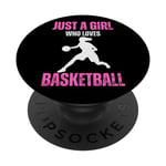 Funny Just A Girl Who Loves Basketball Fan Basketball Lovers PopSockets PopGrip Interchangeable