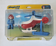 PLAYMOBIL 1.2.3 Pilote et hélicoptère de sauvetage réf 6738 dès 18 mois