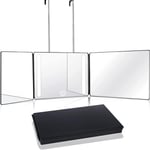 Digitalab - Miroir 3 faces pliable avec led Miroir led 360° Pour Le Maquillage Peignage Coupe Cheveux Blanc