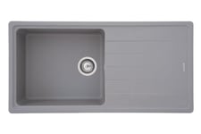 Respekta Columbia évier en granit Gris / 1 évier à encastrer 100 x 50 cm/Évier adapté pour meubles sous-évier à partir de 60 cm de largeur