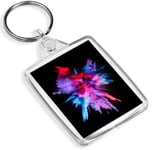 Powder Paint Colour Explosion Keyring Art Student Cool Pink Purple Gift #16128