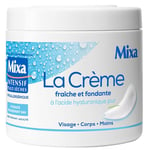 Mixa Intensif Peaux Sèches - La Crème Fraîche et Fondante à l’Acide Hyaluronique Pur - Multi Usages Visage, Corps, Mains, Pieds - Hydratation 24h - Pénétration rapide - Hypoallergénique - 400ml