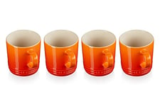 Le Creuset Stoneware Mugs, 350 ml each, Volcanic, 4 Count (Pack of 1)