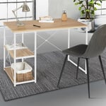 Idmarket - Bureau droit detroit design industriel bois et métal blanc