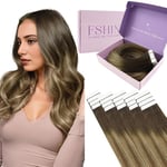 Fshine Tape In Human Hair Extensions 22inch 55cm Couleur 2 Brown Fade To 3 And 27 Honey Blonde Skin Weft Tape In Hair Extensions Human Hair Remy Hair