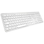 BlueElement Keyboard for Mac - Clavier Bluetooth pour Mac sans Fil Rechargeable - Design Ultra Mince en Aluminium - Touches Silencieuses - Autonomie 90h - pour Mac & iPad - Layout AZERTY Mac (Blanc)