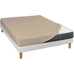 Terre De Nuit - Drap housse jersey beige bonnet 30 cm 100% coton biologique 180x190/200