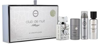 Sarja Armaf Club De Nuit Sillage miehille: Eau de Parfum, 30 ml + vartalosuihke, 50 ml + hiussuihke, 55 ml + kynädeodorantti, 75 g