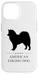 Coque pour iPhone 14 Silhouette noire de chien esquimau américain