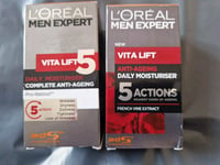 2 x L'OREAL MEN EXPERT VITA LIFT 5 ANTI AGEING DAILY  MOISTURISER - 50ml