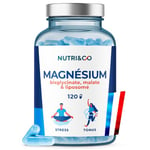 NUTRI & CO Magnésium Bisglycinate Malate & Liposome + Vitamine B6 - Haute Teneur 300mg/j Haute Absorption Supérieure au Magnésium Marin - Fatigue & Stress - 120 gélules Fabriqué en France