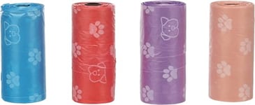 Flamingo Paws Sacs à Déjections Canines Basic - 60 pièces - Multicolores, Extra-Résistants et Pratiques, Idéal pour Labrador, Beagle, Bulldog et Golden Retriever