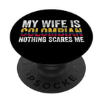 Proud Husband of Colombian Wife Humor and Pride Vintage PopSockets Adhesive PopGrip