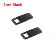 Couverture de WebCam rectangulaire Ultra-mince,autocollant de confidentialité pour IPhone Macbook iPad - Type 2pcs Black