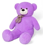 YunNasi Nounours Géant Ours en Peluche pour Enfants Doux Ours Jouet Grand XXL (120cm, Violet)