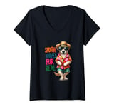 Womens Smooth And Moves Fur Real Funny Dog Style V-Neck T-Shirt