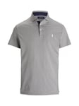 Ralph Lauren Tailored Fit Club Herringbone Polo Shirt, Grey