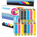 12 cartouches jet d'encre Jumao compatibles pour Epson Expression Home XP345 445 +Fluo offert