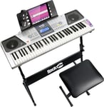 Rockjam 61 Key Keyboard Piano Kit with Digital Piano Bench, Electric Piano Stand