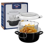 Premier Housewares Friteuse avec couvercle en Pyrex Noir 5 litres 6 x 33 x 27 cm (Import Grande Bretagne)