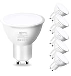 ROTTYI GU10 LED Light Bulbs 6Pack,6500K Daylight White, 5W 450LM Energy Saving Light Bulb,50W Halogen Bulb Equivalent,100° Beam Angle,with The Frosted Glass Diffuser,Spotlight Lamp