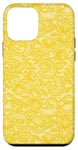 Coque pour iPhone 12 mini Dentelle jaune vintage avec fleurs