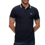 BOSS Men's Paddy Curved Polo Shirt, Dark Blue402, S