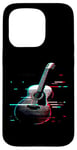 Coque pour iPhone 15 Pro Glitch Guitare acoustique – Amateur de musique de guitare vintage