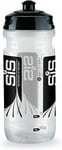 SIS Clear Sports Water Bottle, Wide Mouth Drink Bottle, Black Logo, Transparent,