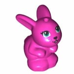 LEGO Friends Baby Bunny Rabbit Sitting Animal Minifigure (Dark Pink)