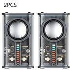 Transparent Mecha Haut-Parleur Bluetooth Sans Fil Portable Mini Subwoofer Support Son Surround 3D Série TWS Haut-Parleur Audio,Black-2PCS