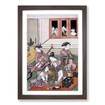 Big Box Art Watchers and The Watched by Harunobu Suzuki Framed Wall Art Picture Print Ready to Hang, Walnut A2 (62 x 45 cm)