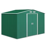 9 X 6FT Outdoor Storage Garden Shed Sliding Door Galvanised Metal