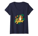 Womens Stranger Things Hawkin High School Tigers Tape Player V-Neck T-Shirt